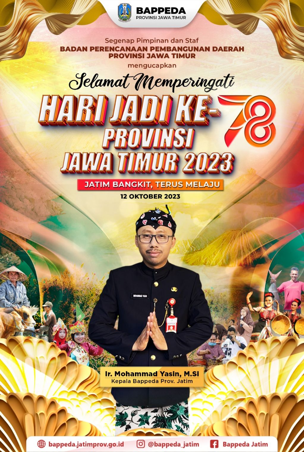 Kepala Bappeda mengucapkan Selamat Hari Jadi Provinsi Jawa Timur ke-78