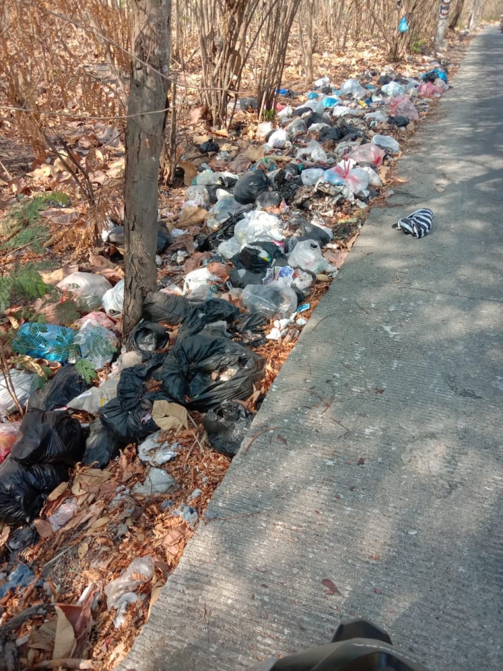 Sampah di jalan Dawarblandong