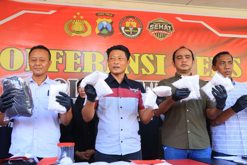 Rilis kasus pengungkapan narkoba oleh Polres Tuban