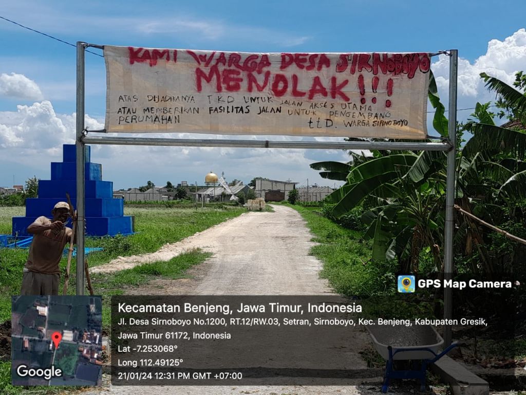 Penolakan warga terhadap jalan yang dijadikan akses jalan perumahan