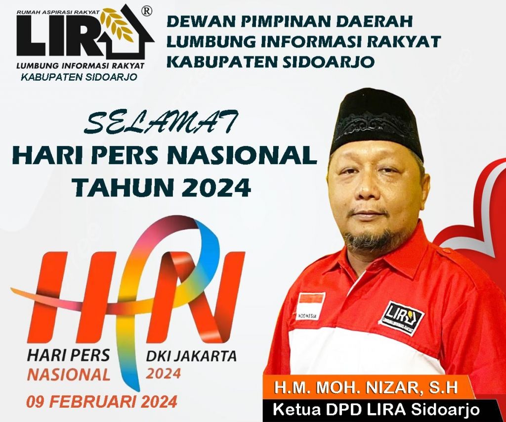 Bupati LIRA Sidoarjo mengucapkan selamat Hari Pers Nasional
