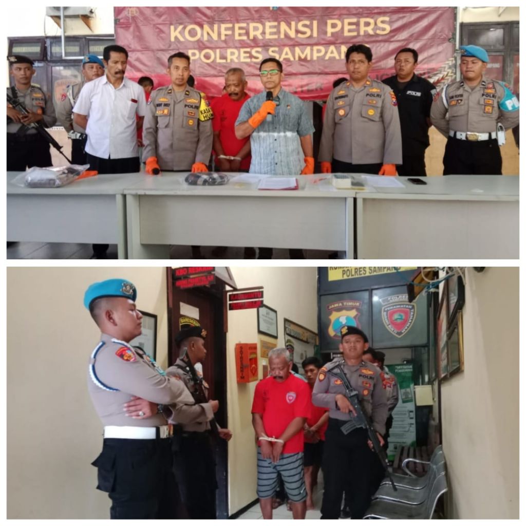 Polres Sampang saat merilis kasus pencabulan