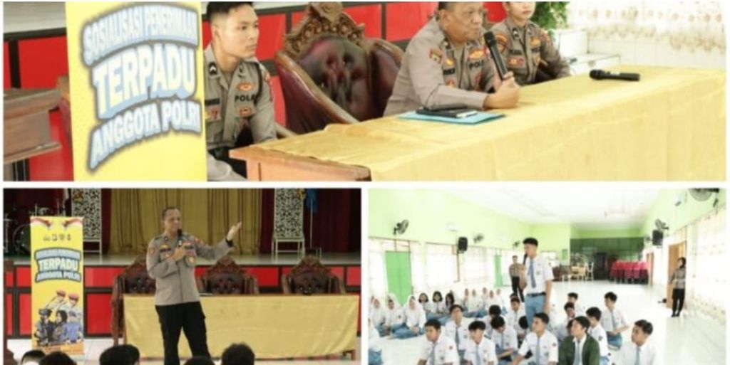 Kegiatan sosialisasi penerimaan anggota Polri di beberapa SMA yang berada di Kabupaten Gresi