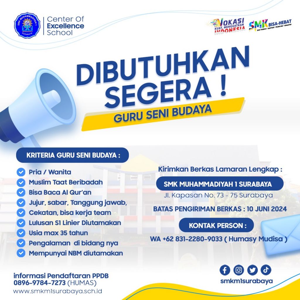 Lowongan Guru Seni Budaya