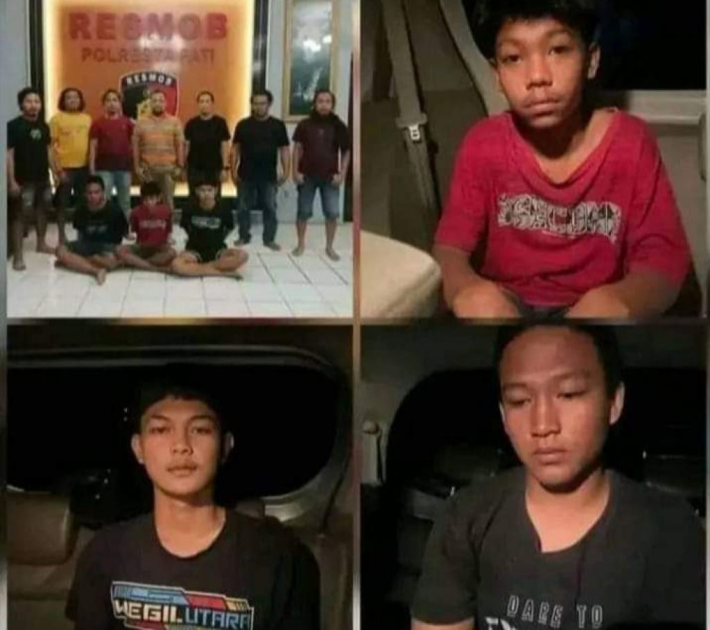 Para terduga pelaku pembacokan