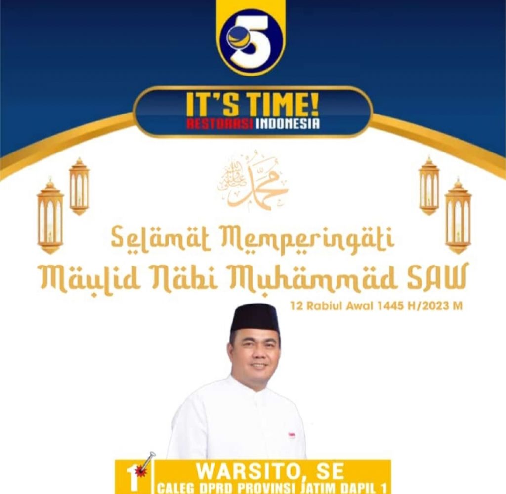 Warsito mengucapkan selamat memperingati Maulud Nabi Muhammad SAW