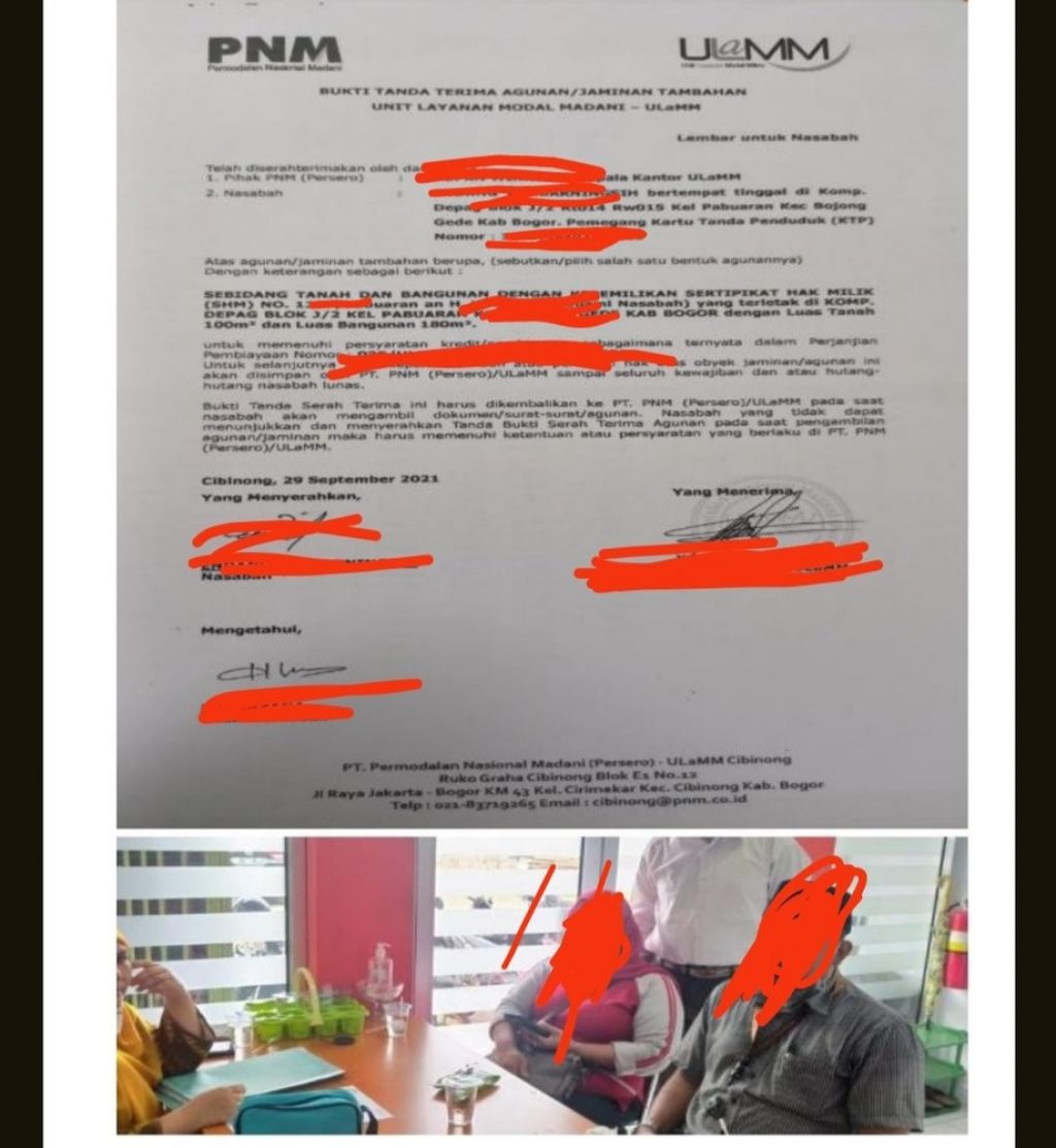 Korban pemalsuan tandatangan dan pemalsuan data di Kantor PT PNM