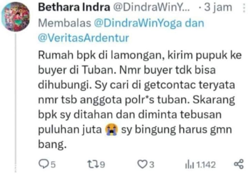 Curhat akun Indra di X