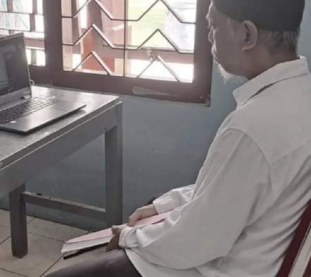 Nurwanto Eko Putro saat sidang online