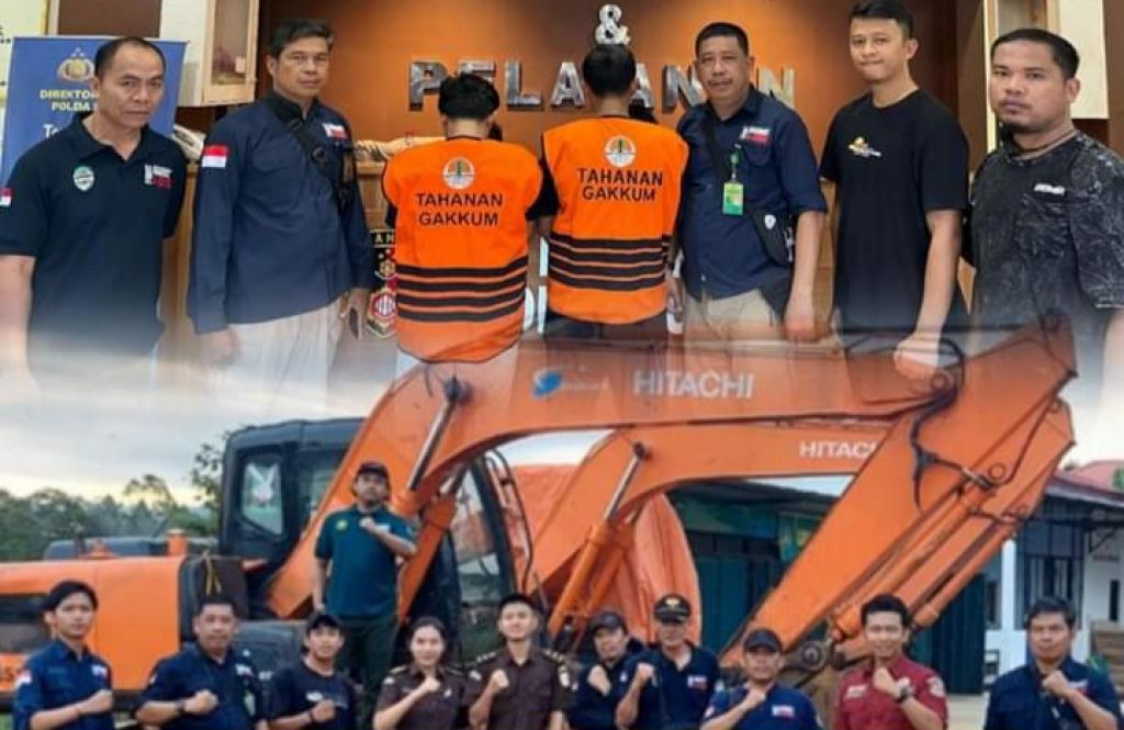 Tersangka beserta barang bukti kasus pengrusakan Cagar Alam (CA) Faruhumpenai