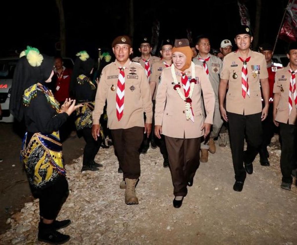  Khofifah Indar Parawansa membuka secara langsung Jambore Daerah Provinsi Jatim Tahun 2023