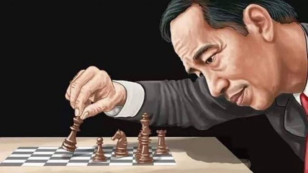 Foto ilustrasi Jokowi bermain catur
