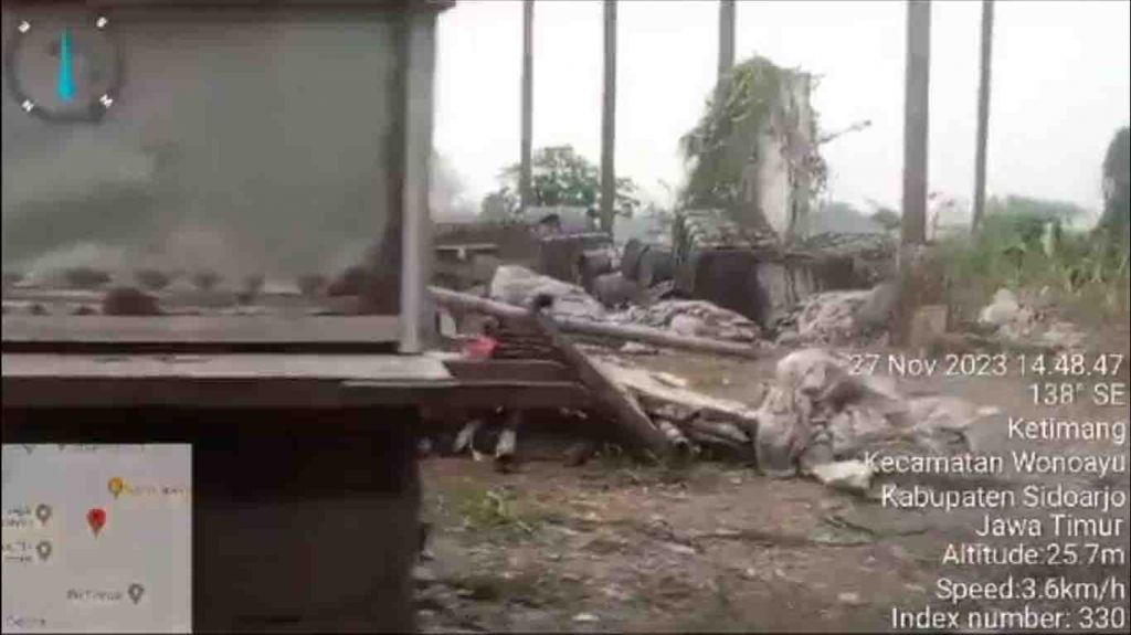 Lokasi gudang penimbunan minyak jelantah yang dikelola CV Haidar Jaya Sakti di Desa Ploso