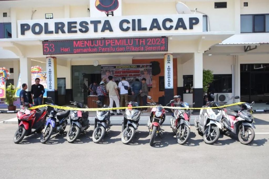 Para tersangka curanmor di Polresta Cilacap