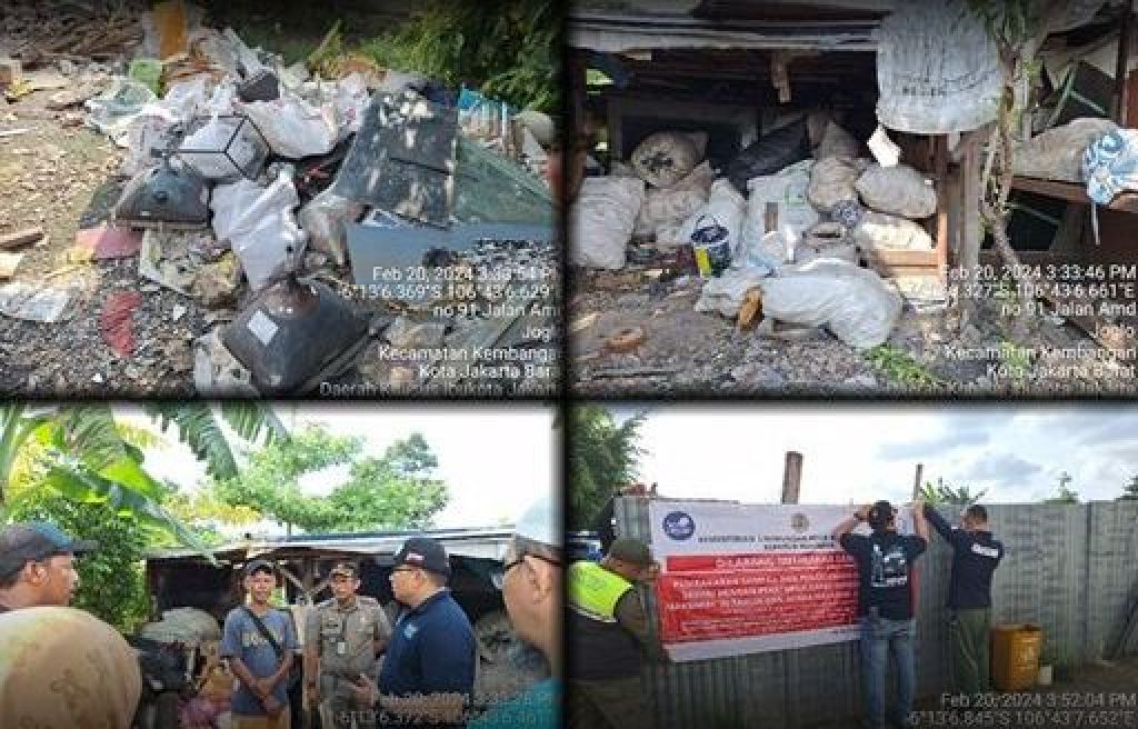 Pembakaran sampah di Kelurahan Joglo, Kecamatan Kembangan, Provinsi DKI Jakarta.
