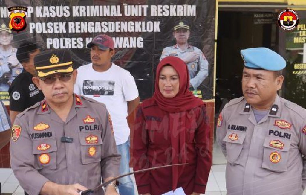 Kompol Yuswandi saat press realease tindak pidana kekerasan fisik terhadap anak