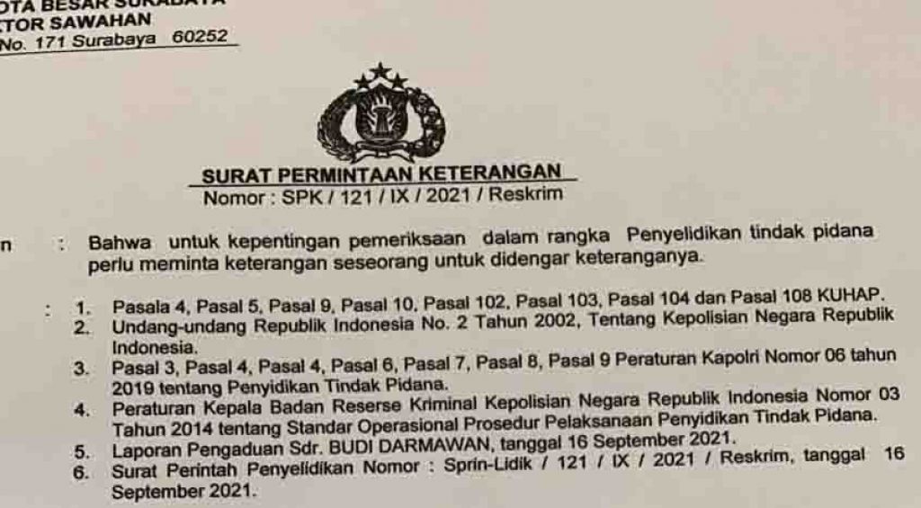 Pengaduan di Polsek Sawahan