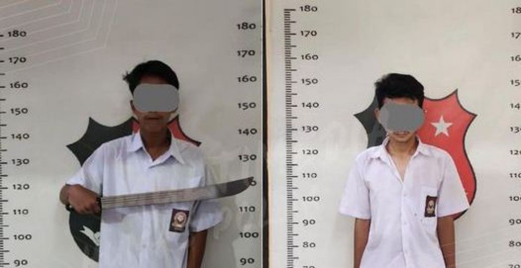 2 pelajar yang ditangkap Polsek Parung