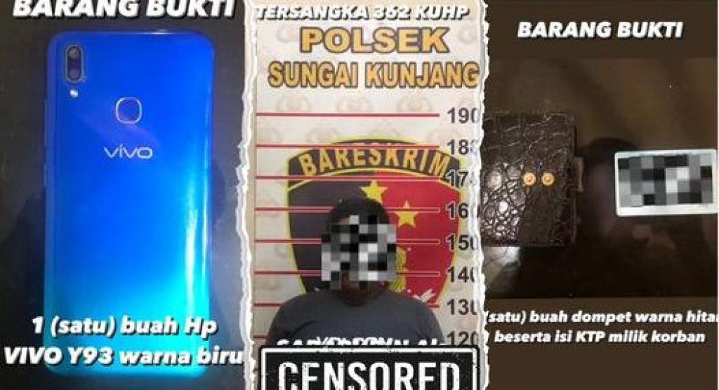 Unit Reskrim Anti Bandit Polsek Sungai Kunjang mengamankan seorang pria berinisial SDR