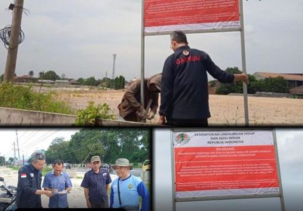 Pemasangan plang di lahan PT Hasil Karya Kita Bersama