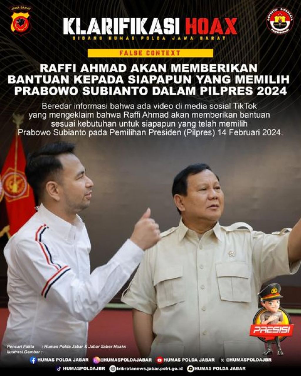 Hoax tentang Raffi Ahmad
