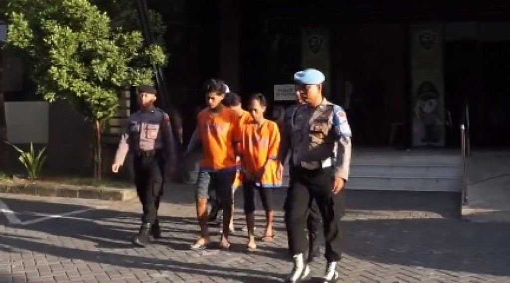 Tujuh remaja yang ditetapkan sebagai tersangka dan dilakukan penahanan di Rutan Polresta Sidoarjo 