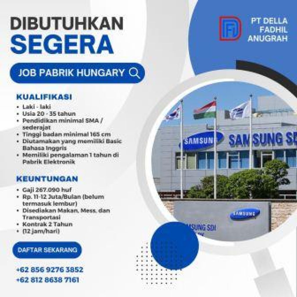 Lowongan kerja di pabrik Samsung