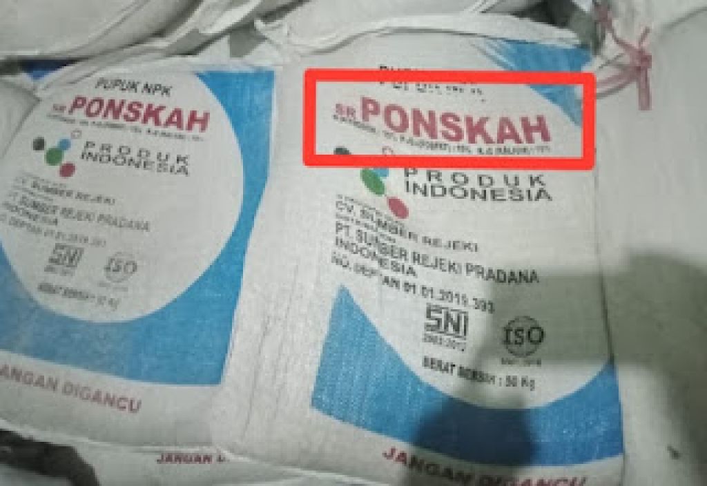 Pupuk dengan merk dagang SR PONSKAH