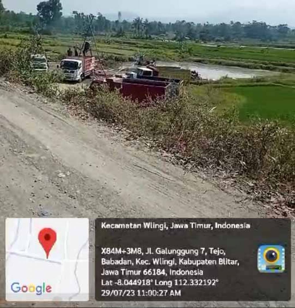 Lokasi penambangan di Kelurahan Babadan, Kabupaten Blitar
