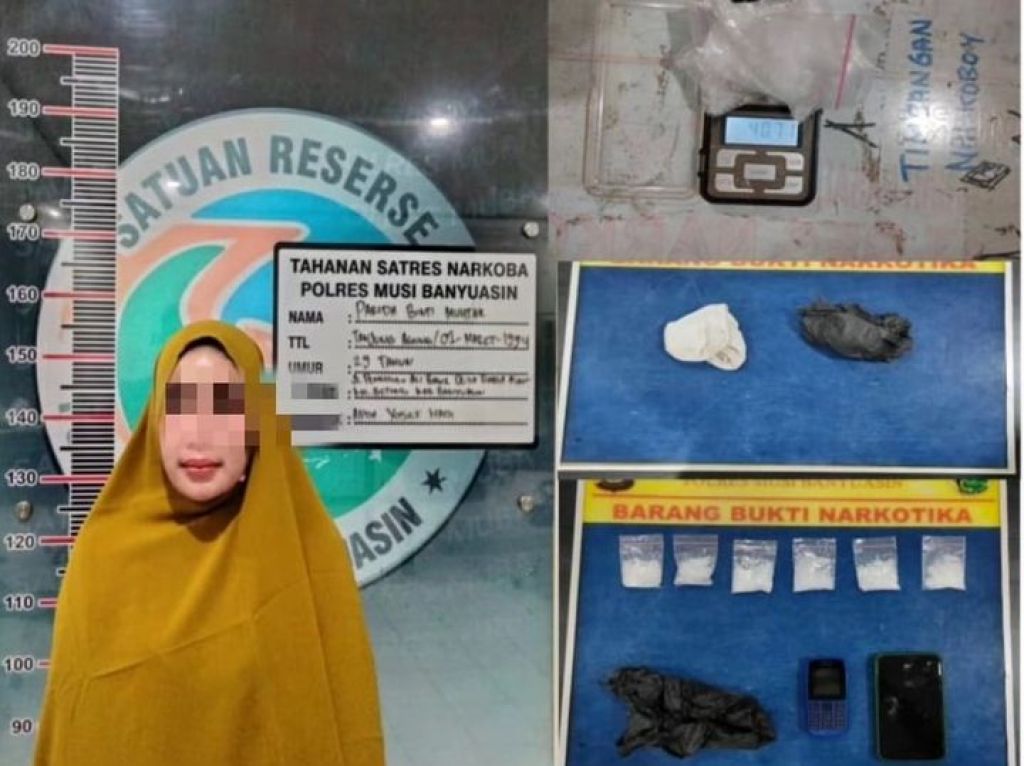 Parida dan barang bukti yang diamankan Polres Muba